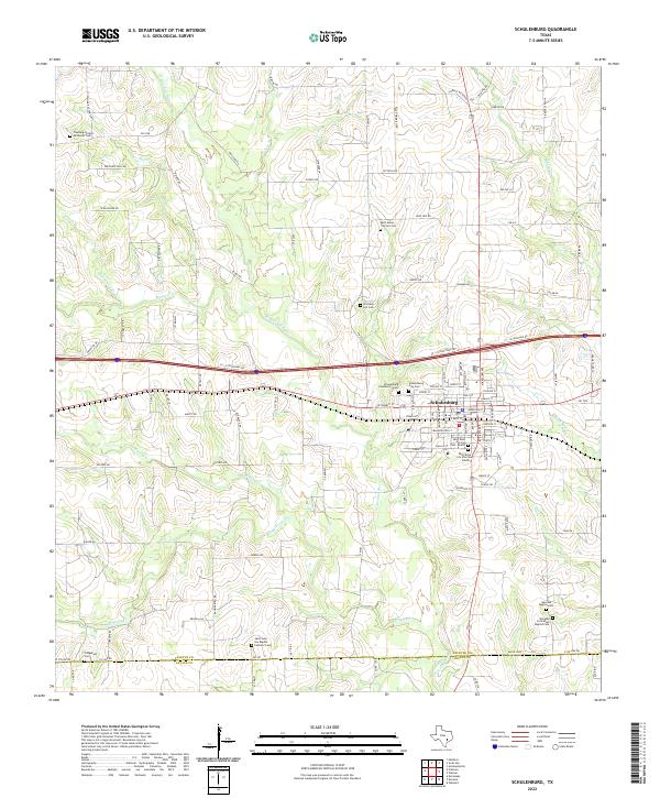 US Topo 7.5-minute map for Schulenburg TX