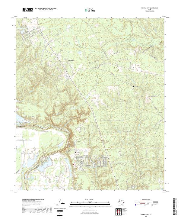 US Topo 7.5-minute map for Schwab City TX