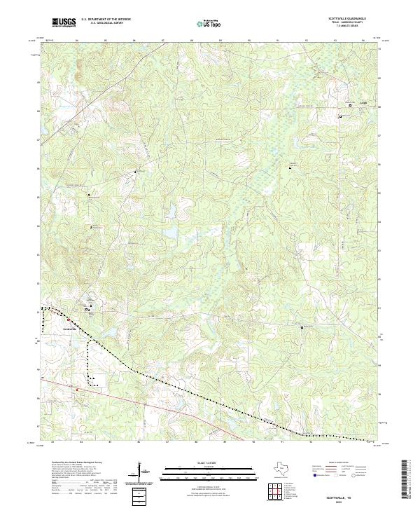 US Topo 7.5-minute map for Scottsville TX