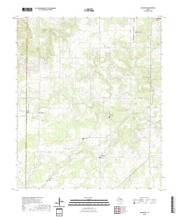 US Topo 7.5-minute map for Scranton TX