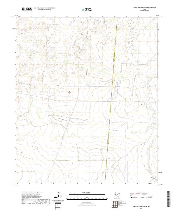 US Topo 7.5-minute map for Screw Bean Draw East TX
