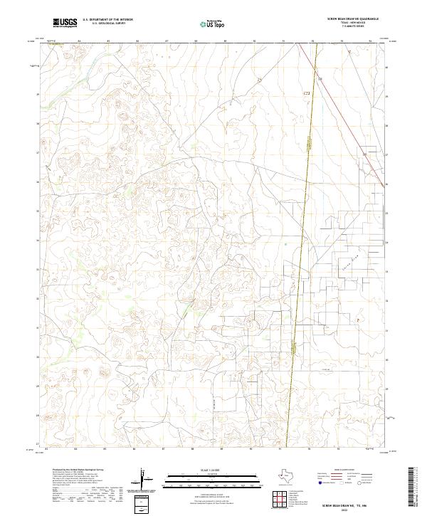 US Topo 7.5-minute map for Screw Bean Draw NE TXNM