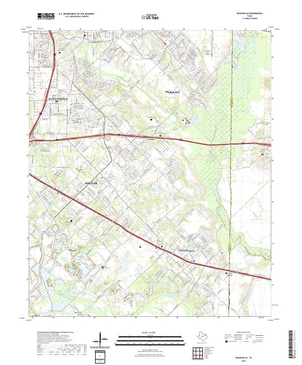 US Topo 7.5-minute map for Seagoville TX