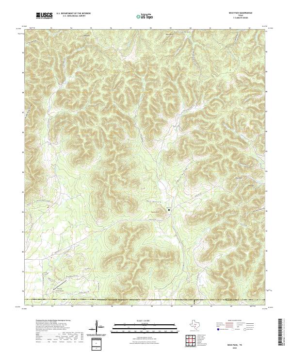US Topo 7.5-minute map for Seco Pass TX