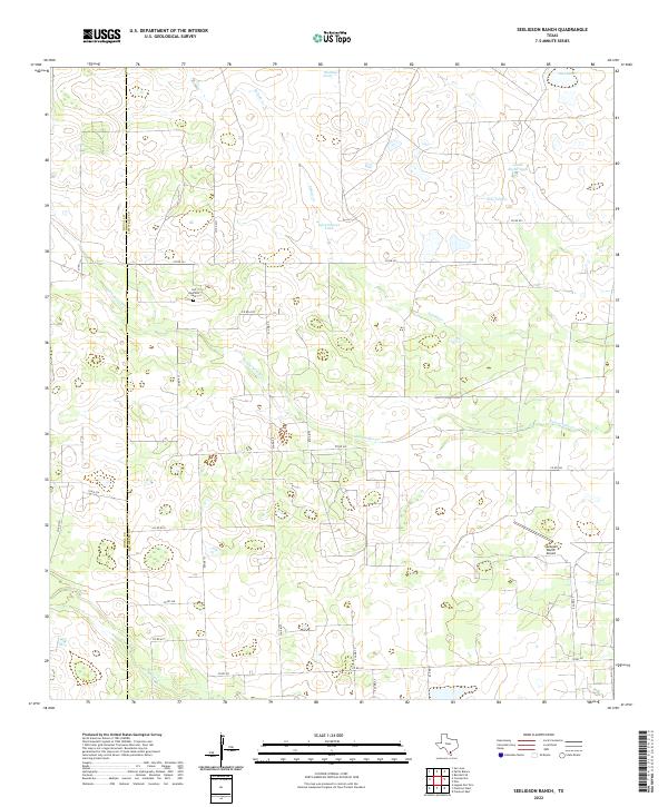 US Topo 7.5-minute map for Seeligson Ranch TX