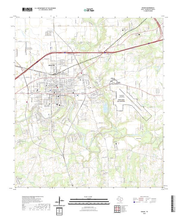 US Topo 7.5-minute map for Seguin TX