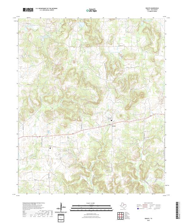 US Topo 7.5-minute map for Senate TX