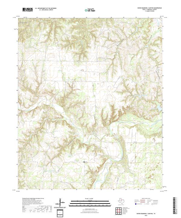 US Topo 7.5-minute map for Seven Diamond L Canyon TX