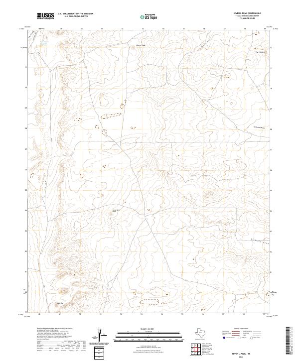 US Topo 7.5-minute map for Seven L Peak TX