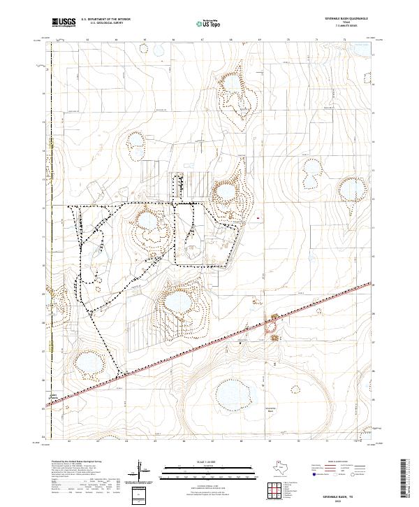 US Topo 7.5-minute map for Sevenmile Basin TX