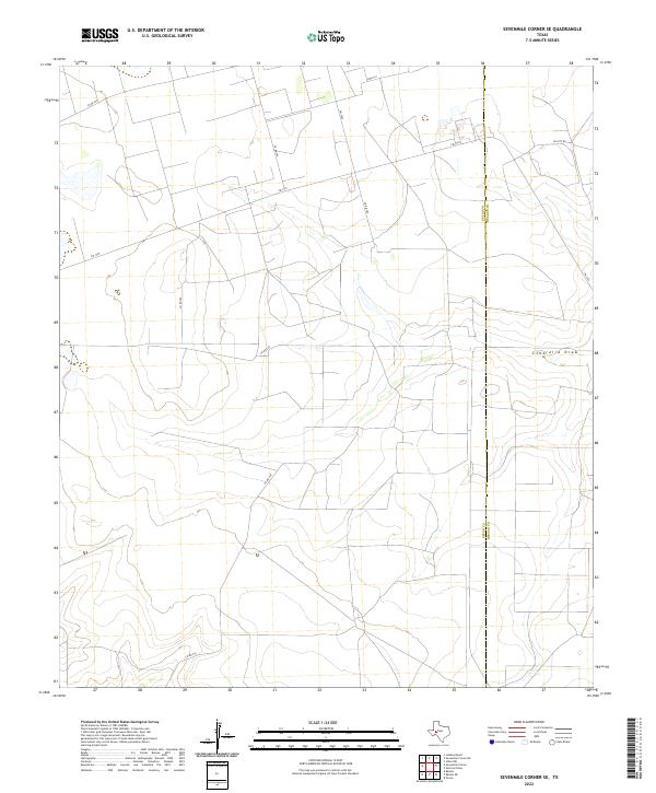 US Topo 7.5-minute map for Sevenmile Corner SE TX