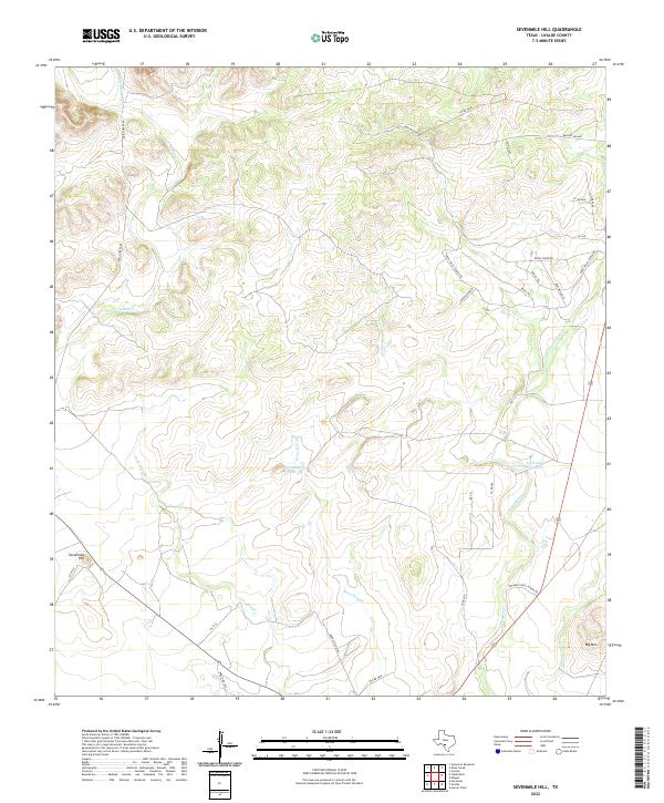 US Topo 7.5-minute map for Sevenmile Hill TX