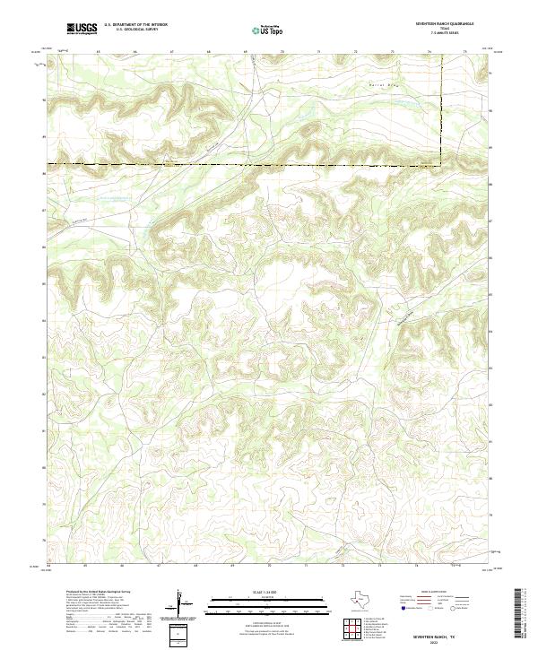 US Topo 7.5-minute map for Seventeen Ranch TX