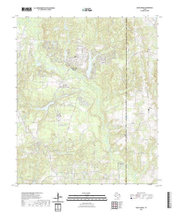 US Topo 7.5-minute map for Shady Grove TX