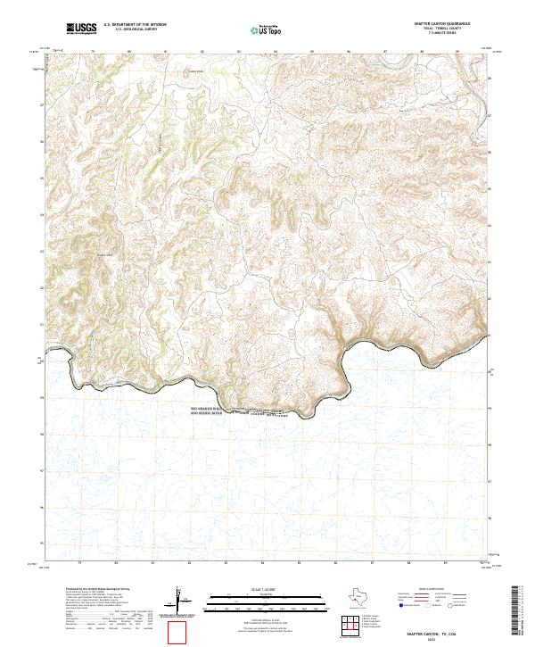 US Topo 7.5-minute map for Shafter Canyon TXCOA