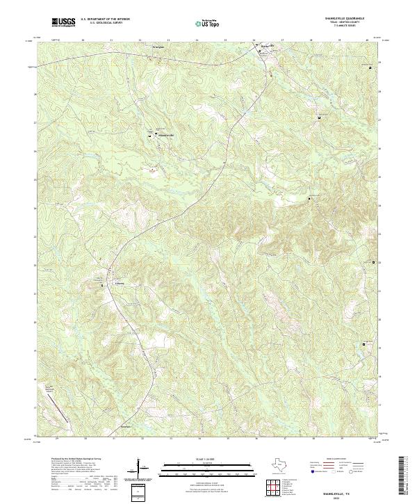 US Topo 7.5-minute map for Shankleville TX