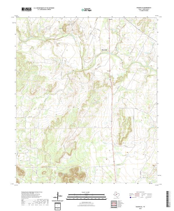 US Topo 7.5-minute map for Shawville TX