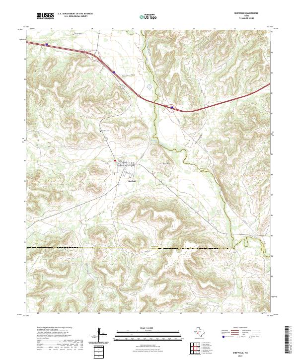 US Topo 7.5-minute map for Sheffield TX