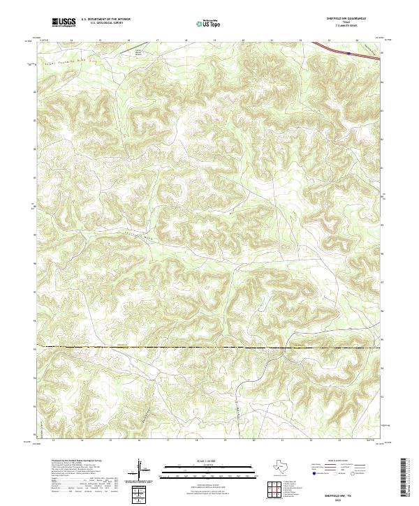 US Topo 7.5-minute map for Sheffield NW TX