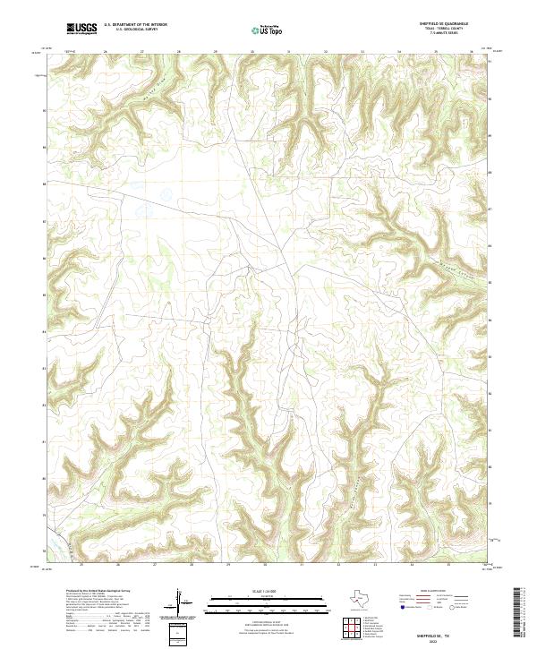 US Topo 7.5-minute map for Sheffield SE TX