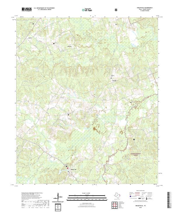 US Topo 7.5-minute map for Shelbyville TX