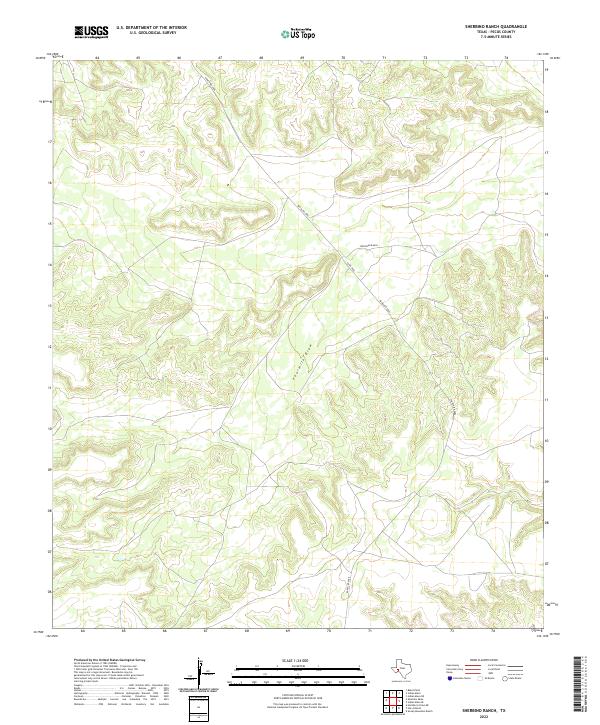 US Topo 7.5-minute map for Sherbino Ranch TX