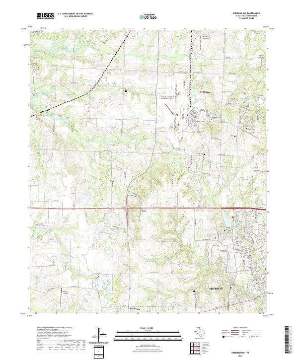 US Topo 7.5-minute map for Sherman NW TX