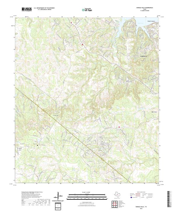 US Topo 7.5-minute map for Shingle Hills TX