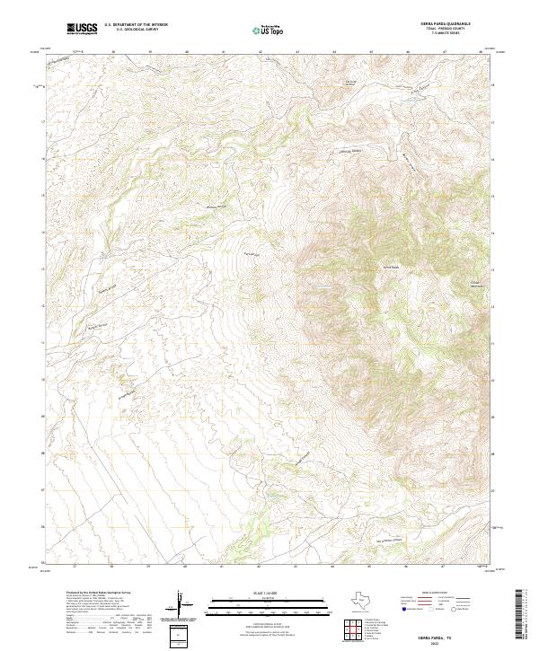 US Topo 7.5-minute map for Sierra Parda TX