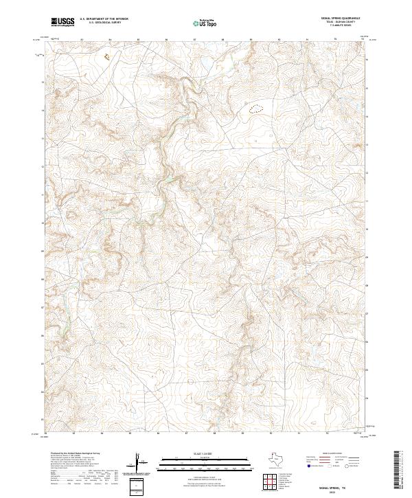 US Topo 7.5-minute map for Signal Spring TX