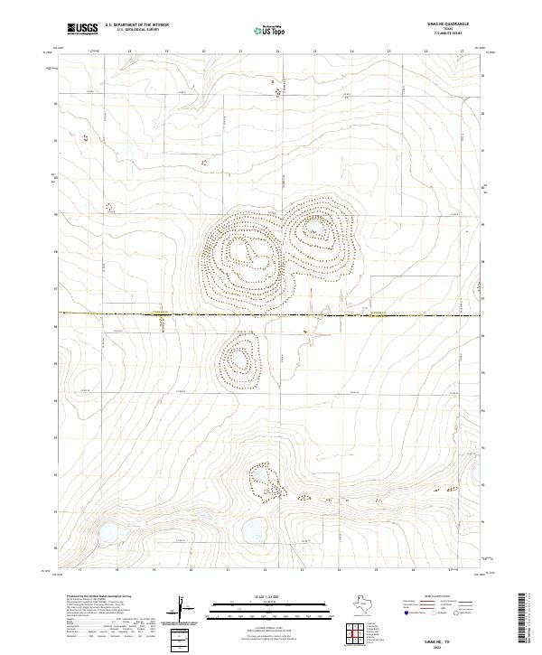 US Topo 7.5-minute map for Simms NE TX