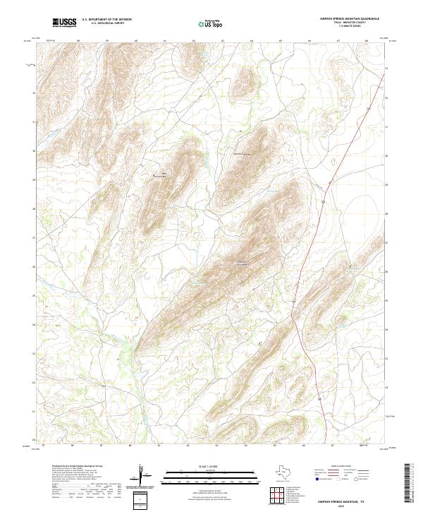 US Topo 7.5-minute map for Simpson Springs Mountain TX