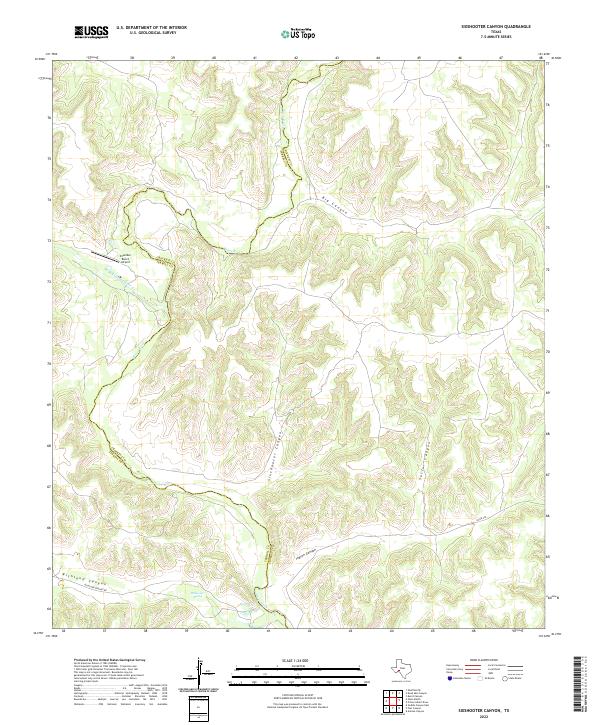 US Topo 7.5-minute map for Sixshooter Canyon TX