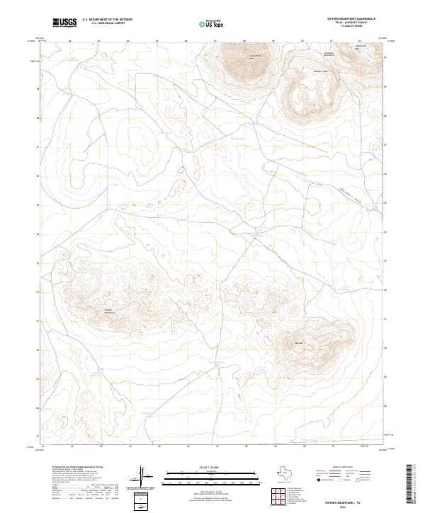 US Topo 7.5-minute map for Sixteen Mountains TX