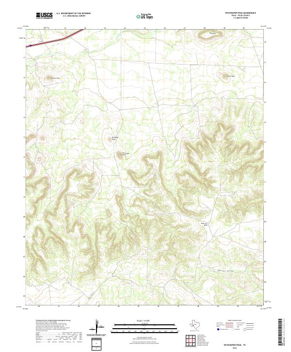 US Topo 7.5-minute map for Skyscraper Peak TX