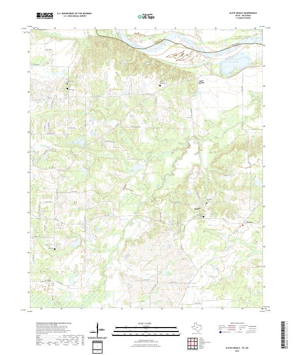 US Topo 7.5-minute map for Slate Shoals TXOK