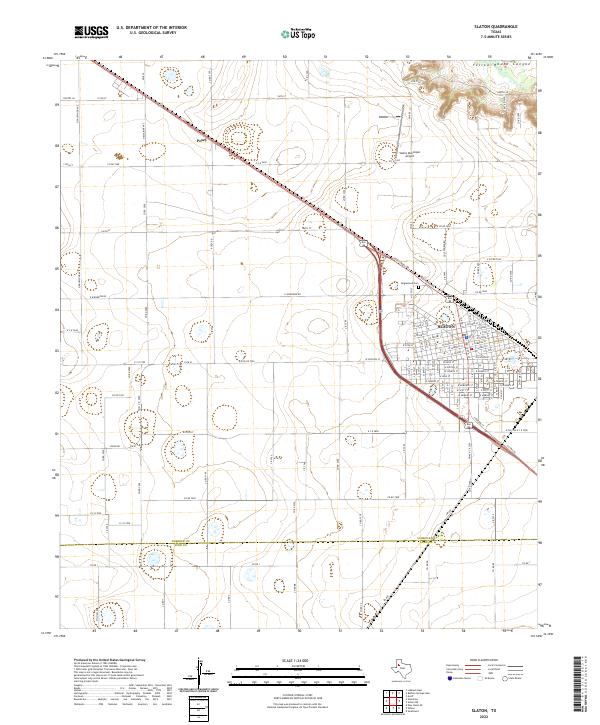 US Topo 7.5-minute map for Slaton TX