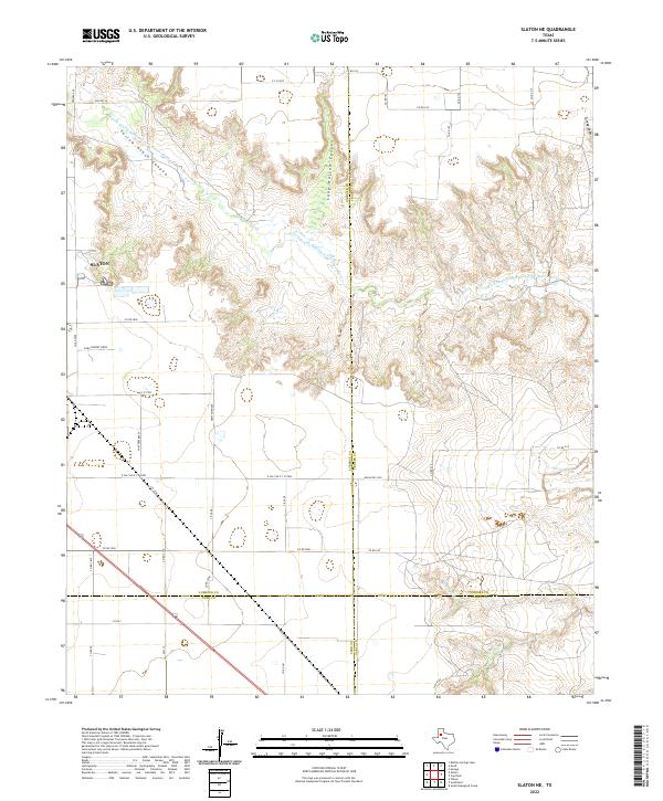 US Topo 7.5-minute map for Slaton NE TX