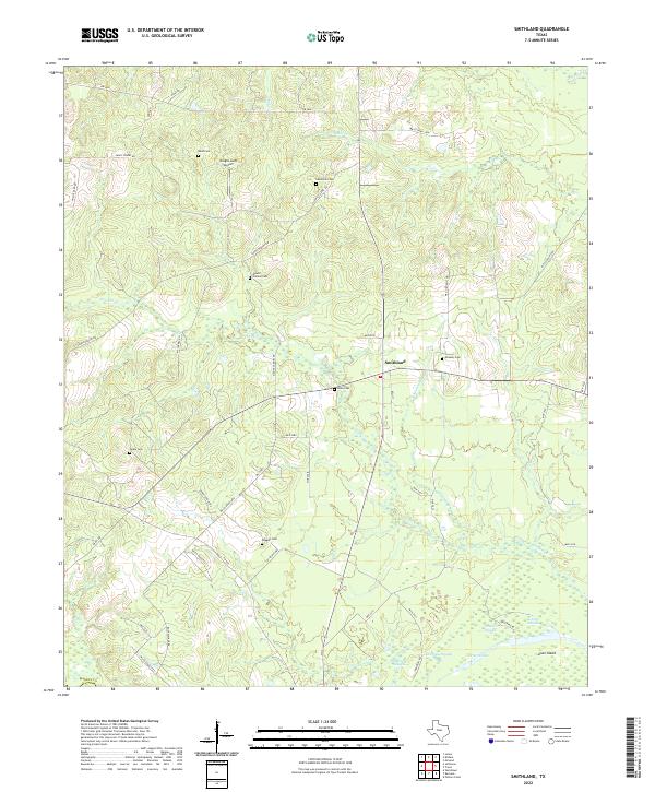 US Topo 7.5-minute map for Smithland TX