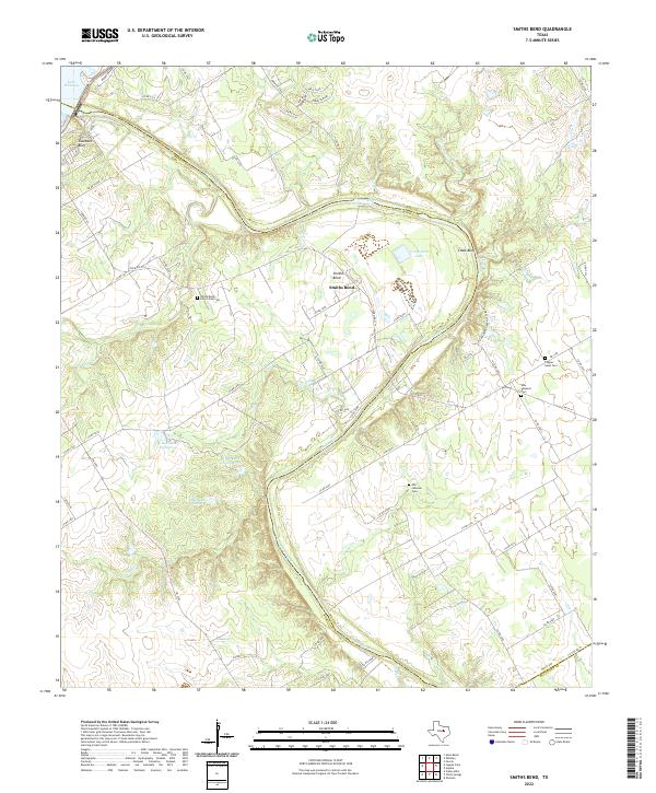 US Topo 7.5-minute map for Smiths Bend TX