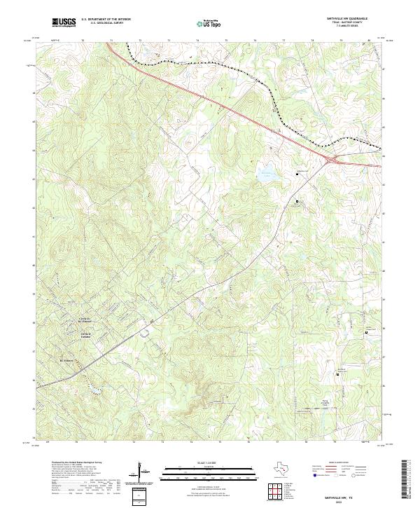 US Topo 7.5-minute map for Smithville NW TX
