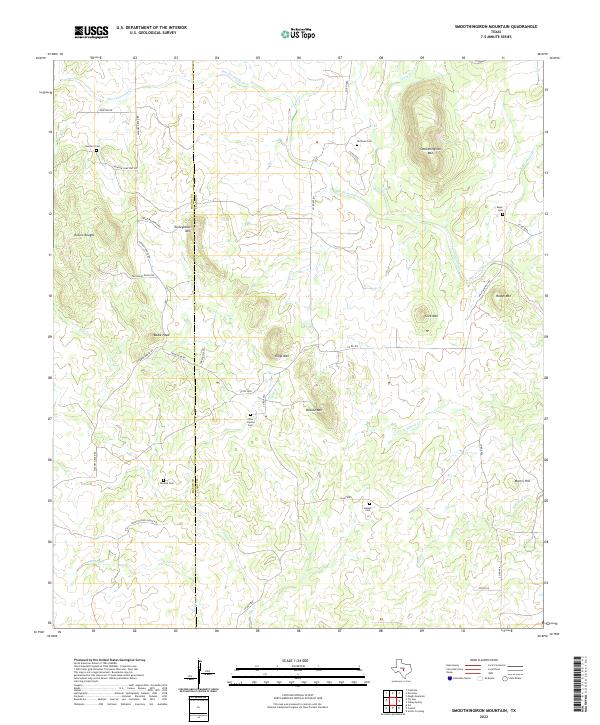 US Topo 7.5-minute map for Smoothingiron Mountain TX