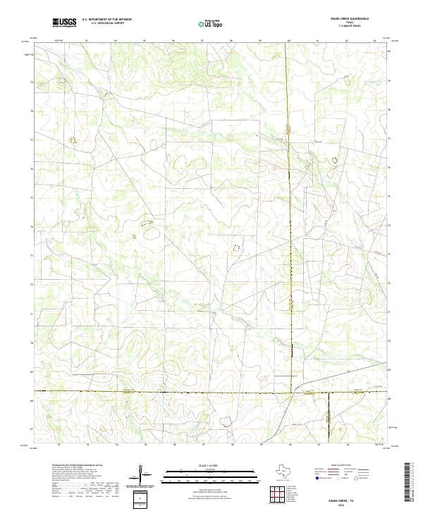 US Topo 7.5-minute map for Snake Creek TX