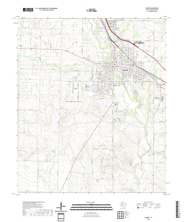 US Topo 7.5-minute map for Snyder TX