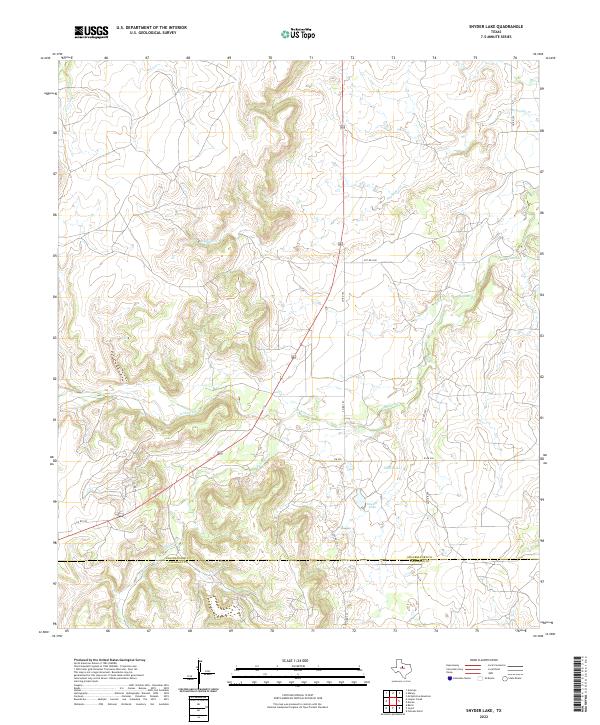 US Topo 7.5-minute map for Snyder Lake TX