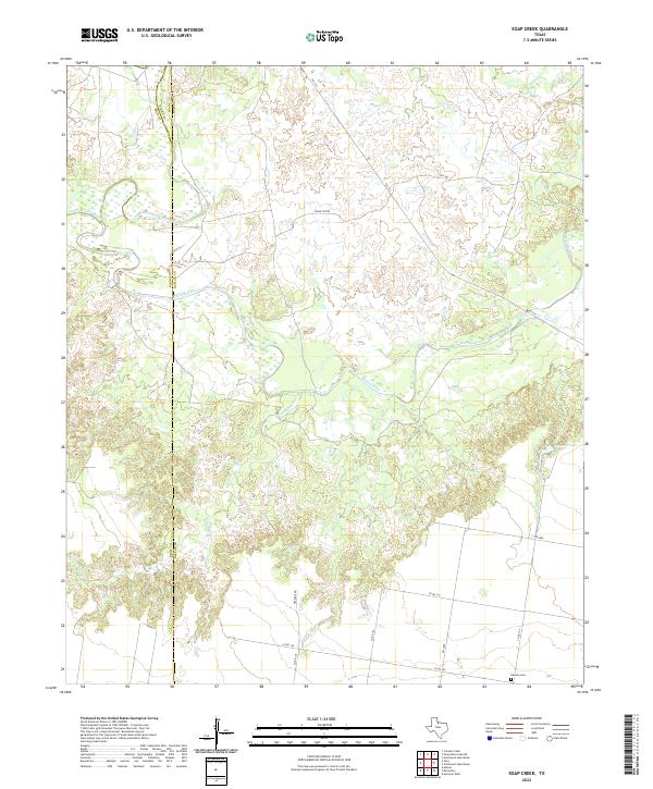 US Topo 7.5-minute map for Soap Creek TX