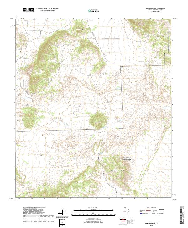 US Topo 7.5-minute map for Sombrero Peak TX