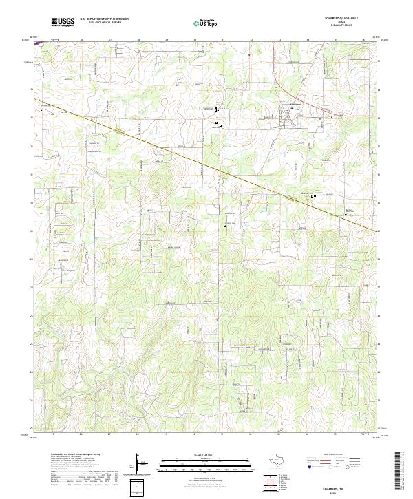 US Topo 7.5-minute map for Somerset TX
