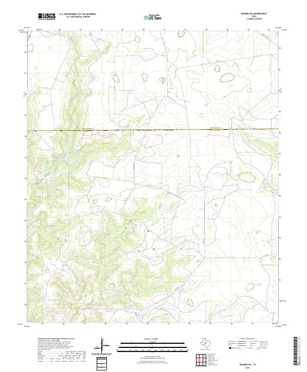 US Topo 7.5-minute map for Sonora NE TX