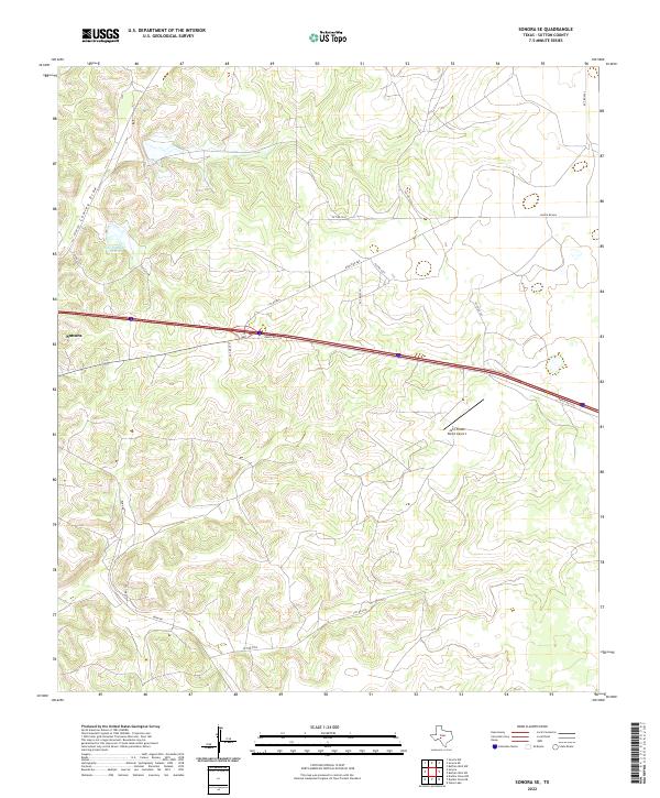 US Topo 7.5-minute map for Sonora SE TX